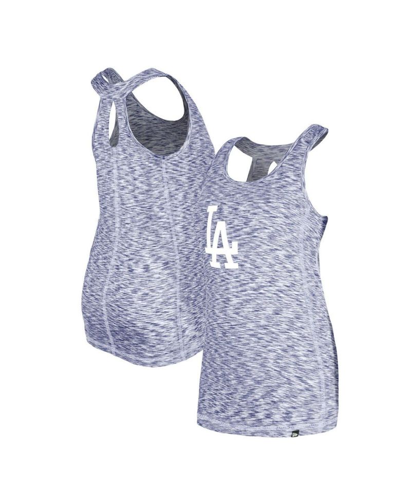 Women's Royal Los Angeles Dodgers Space Dye Keyhole Back Tank Top