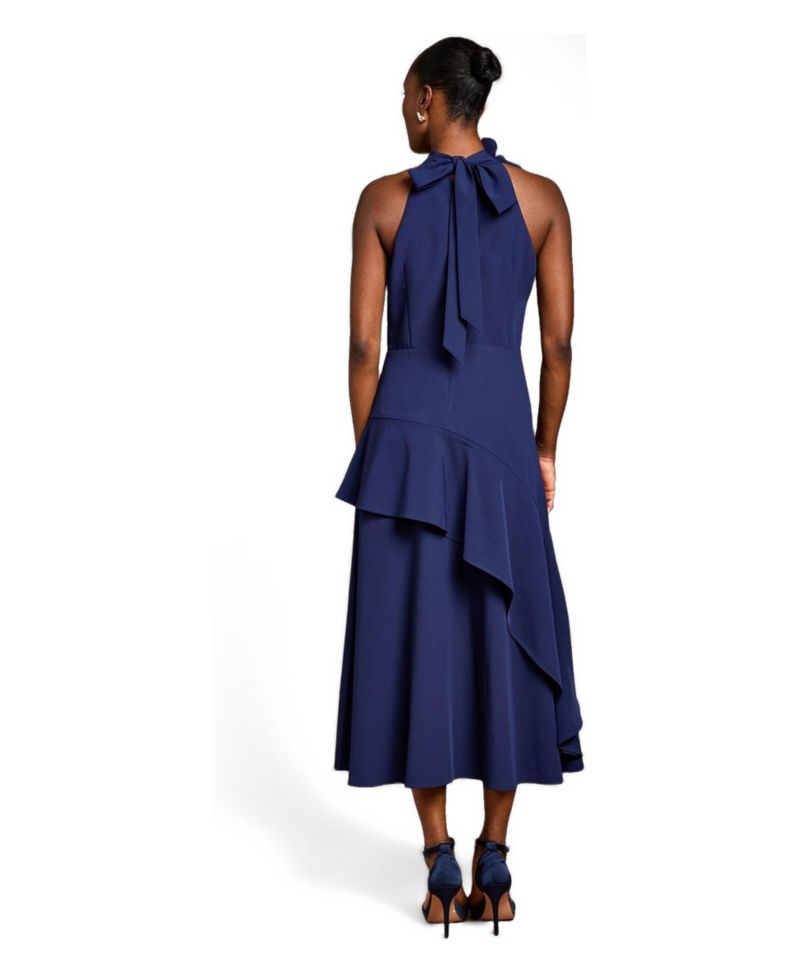Women's Corsage High Neck Midi Dress