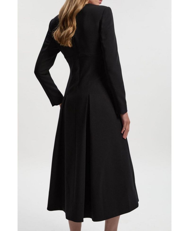 Women's Stretch Sweetheart Neck Midi Dress