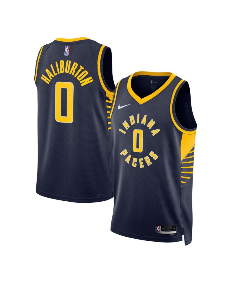 Men's and Women's Tyrese Haliburton Navy Indiana Pacers Swingman Jersey - Icon Edition
