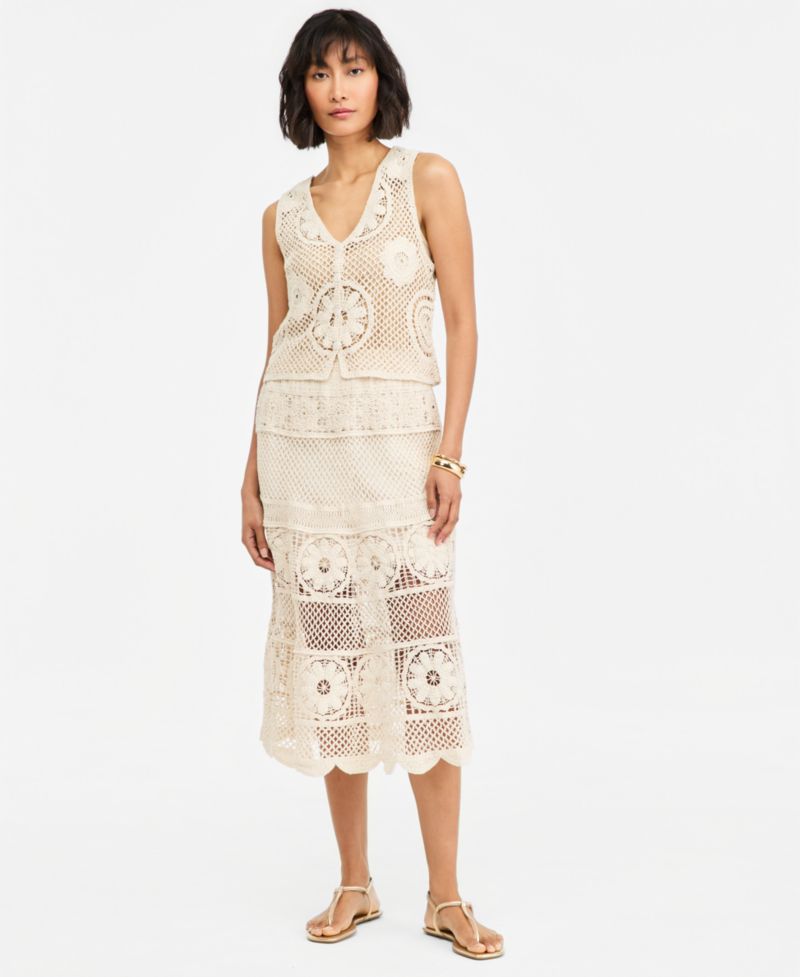 Women's Crochet Midi Skirt
