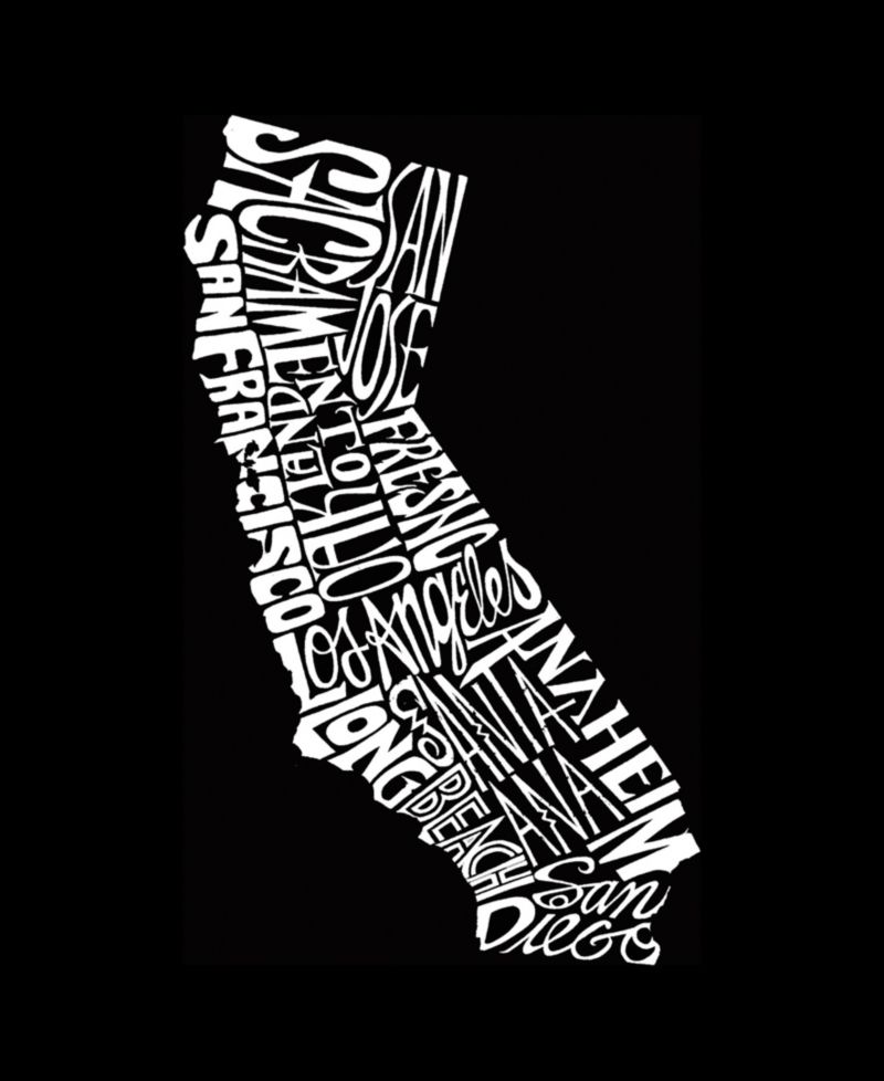 Plus Size California State Word Art T-Shirt