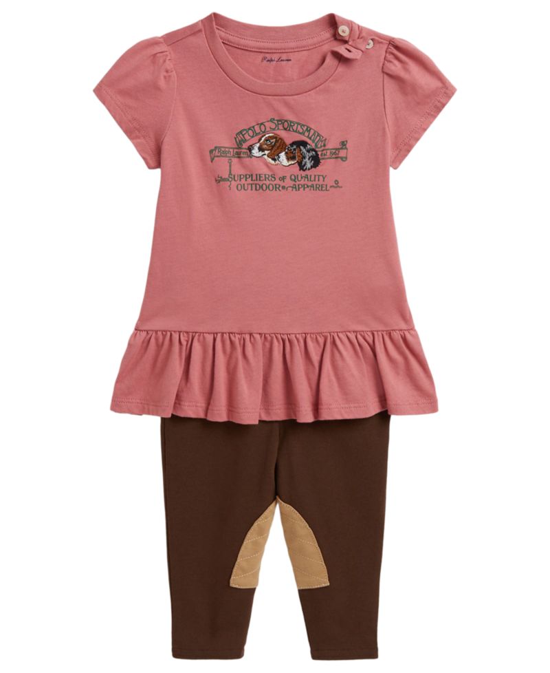 Baby Girls' Polo Sportsman Jersey T-Shirt and Leggings, 2-Piece Set