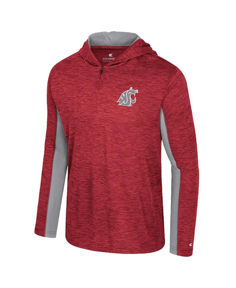 Men's Crimson Washington State Cougars Always Sunny Quarter-Zip Hoodie