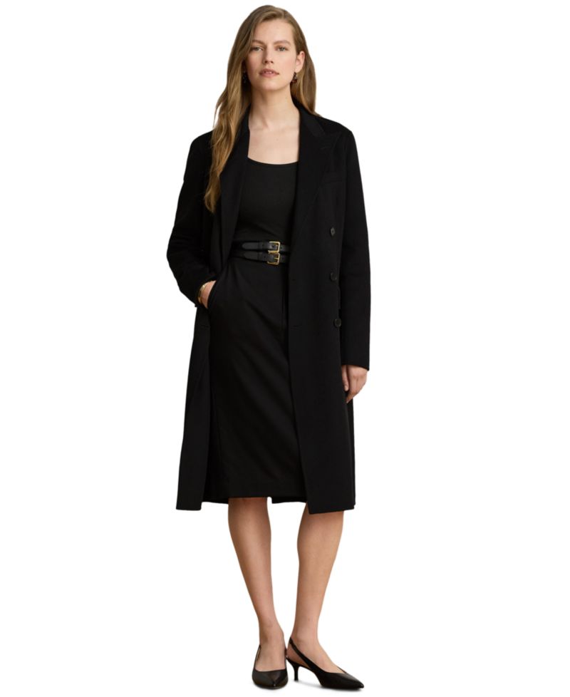 Women's Double-Breasted Wool-Blend Coat