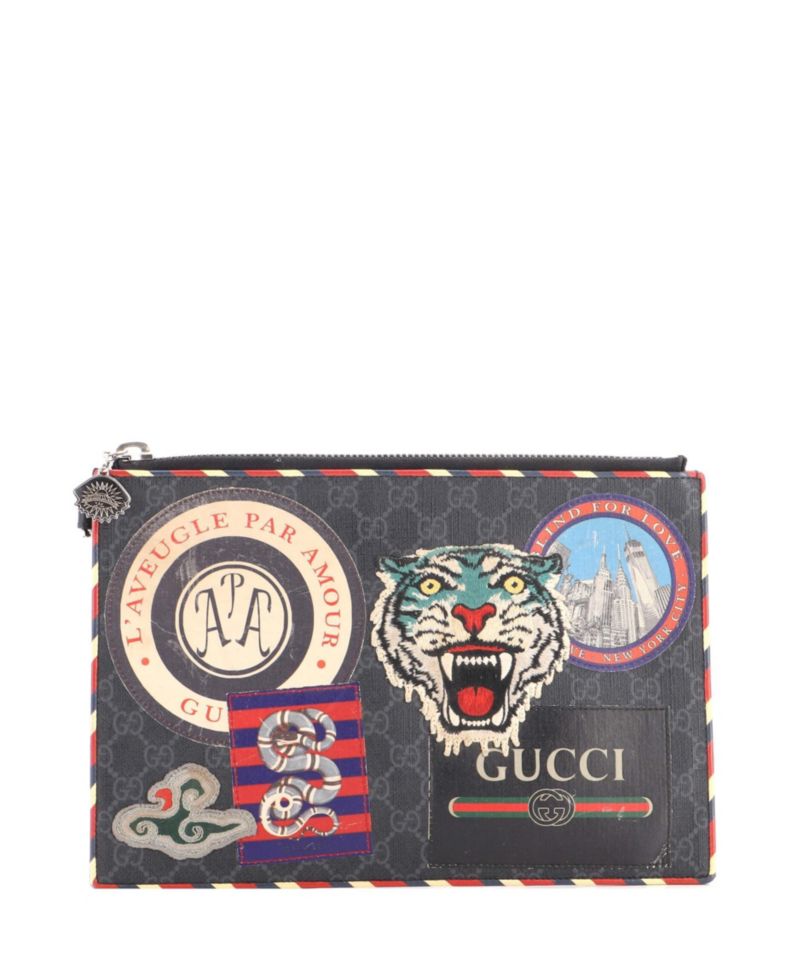 Night Courrier GG Coated Canvas with Applique Pouch