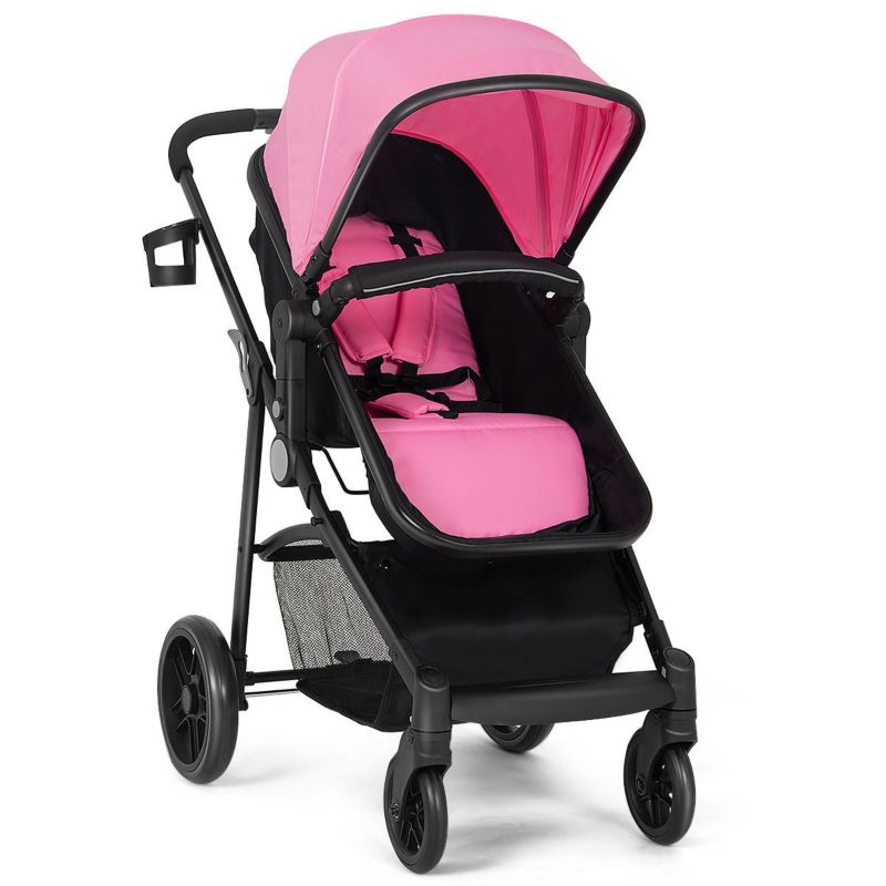 2-in-1 Baby Pushchair with Foldable Design for Newborn Infants