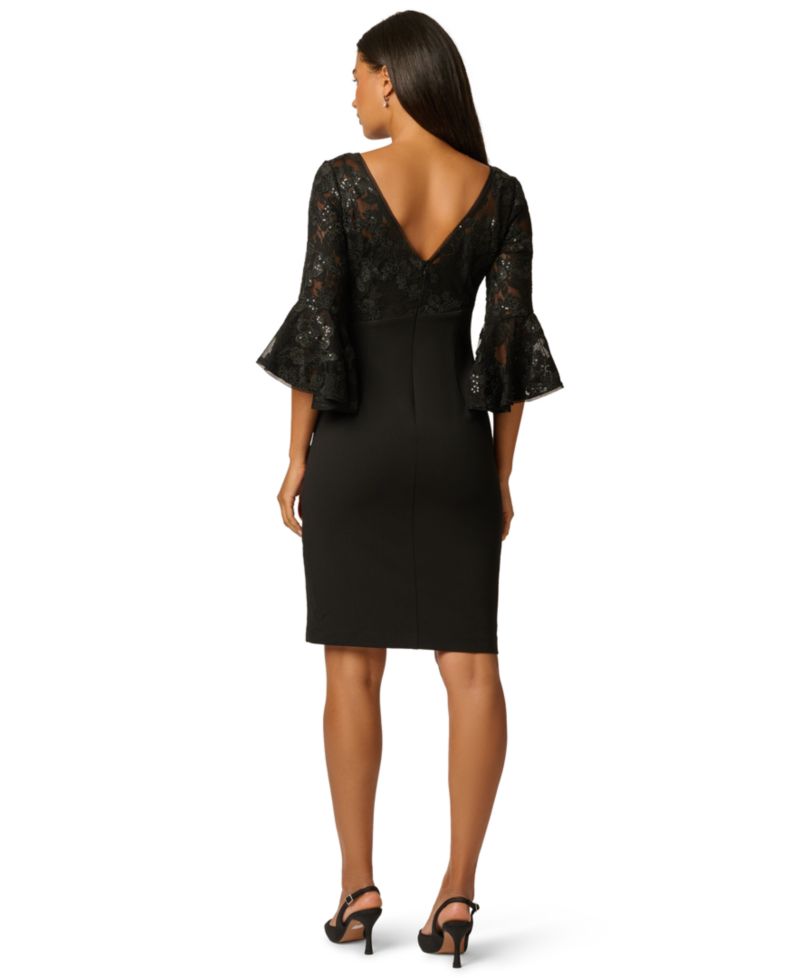 Women's Lace-Bodice Bell-Sleeve Dress