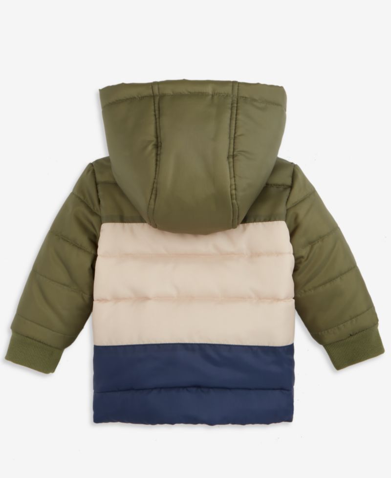 Baby Boys Hooded Colorblocked Jacket
