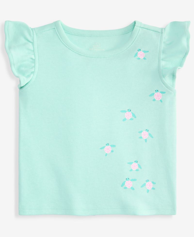 Baby Girls' 3M-24M Mix & Match Turtles Flutter-Sleeve T-Shirt