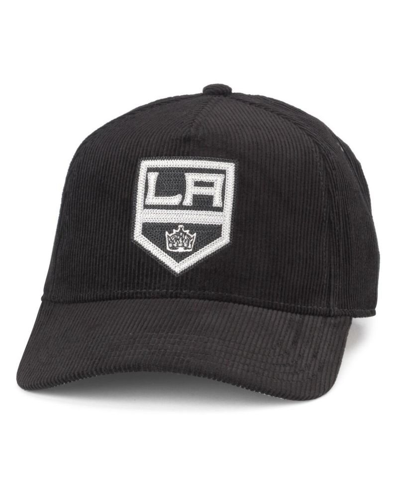 Men's Black Los Angeles Kings Corduroy Chain Stitch Adjustable Hat