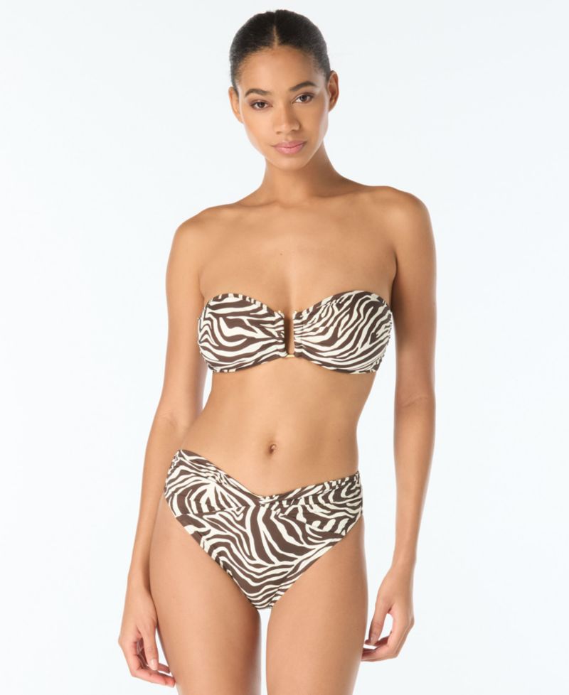 Women's Bandeau Neck Swim Top and Twist Front Bottoms