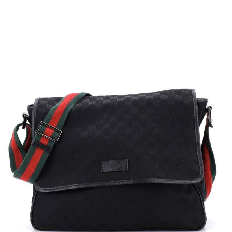 Medium Web Strap Flap Messenger GG Canvas