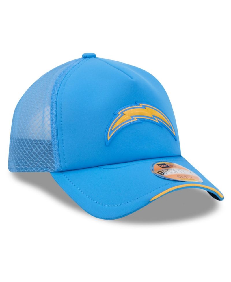 Men's Powder Blue Los Angeles Chargers 2026 Sideline Apex 9FORTY Adjustable Trucker Hat