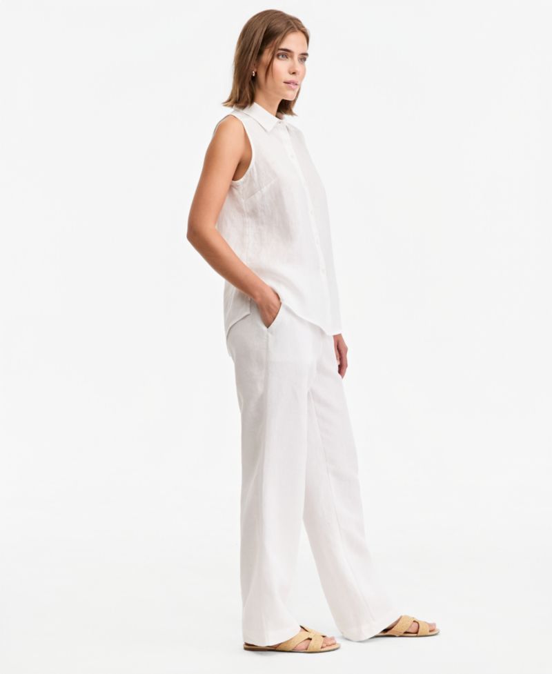 Women's 100% Linen Drawstring Pants