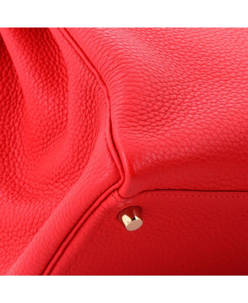 Kelly 28 Handbag Red Clemence with Gold Hardware