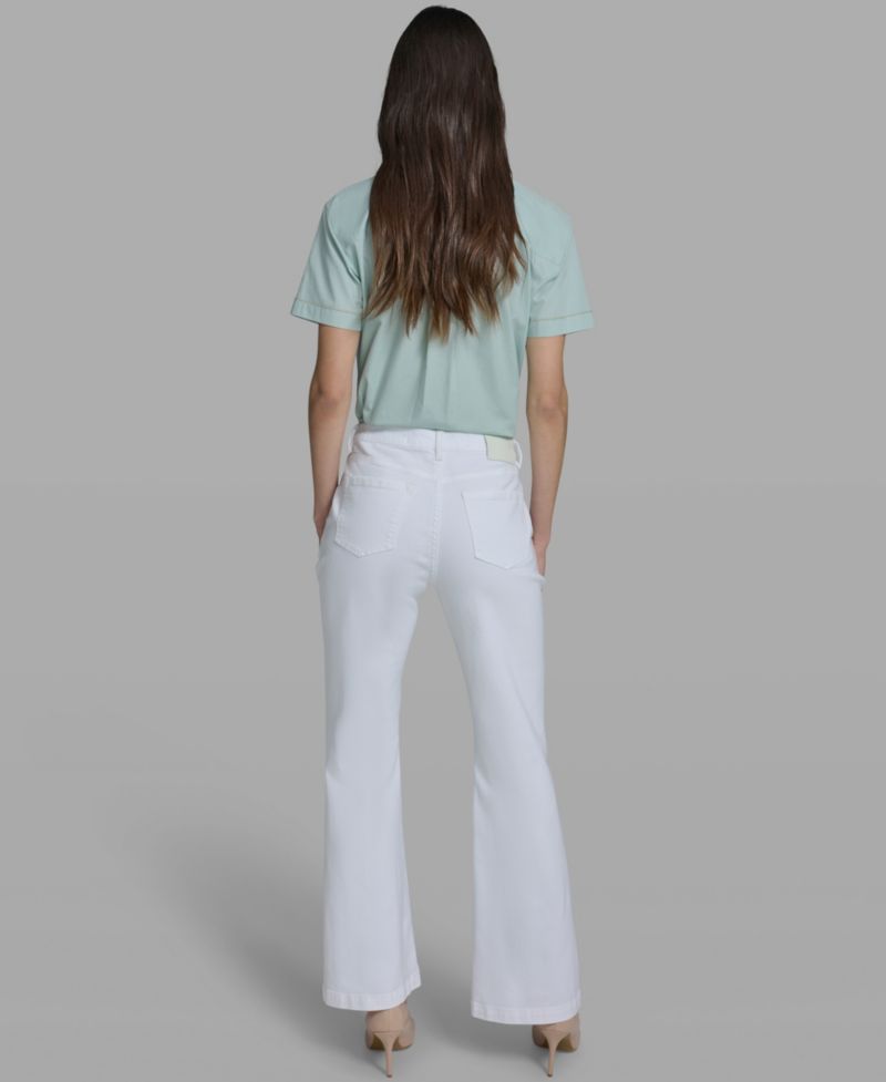Women's Mid-Rise Studded-Pocket Flare Jeans