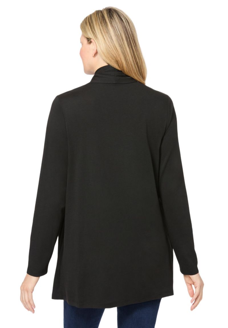 Plus Size Within 2-Fer Cardigan & Attached Lace Tunic
