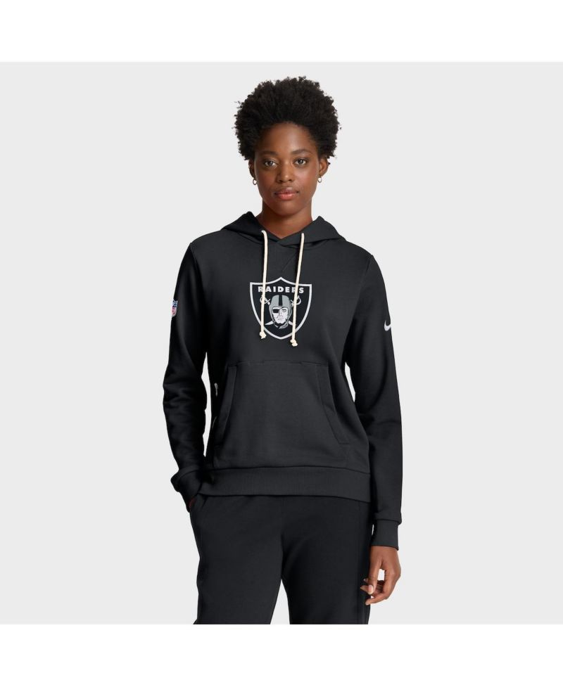 Women's Black Las Vegas Raiders Sideline Standard Issue Initial Home Dri-FIT Hoodie