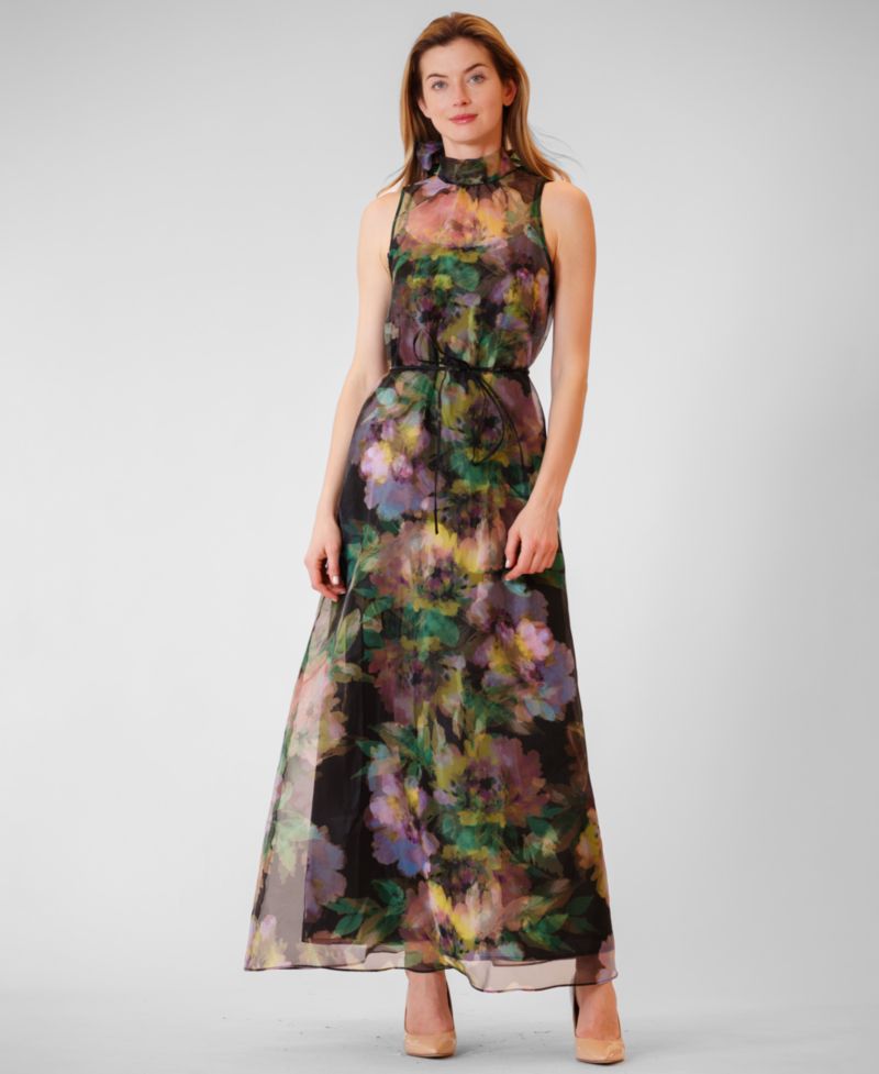 Women's Halter Neck Satin Overlay Dress
