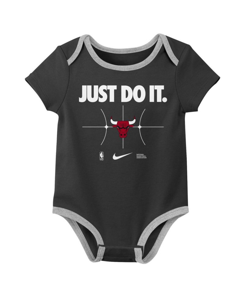 Newborn 2-Pack Red/Black Chicago Bulls Just Do It Bodysuit Set