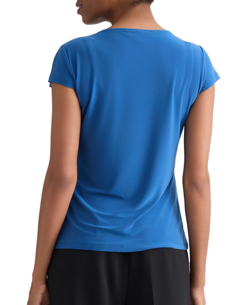 Women's Cowl-Neck Cap-Sleeve Blouse
