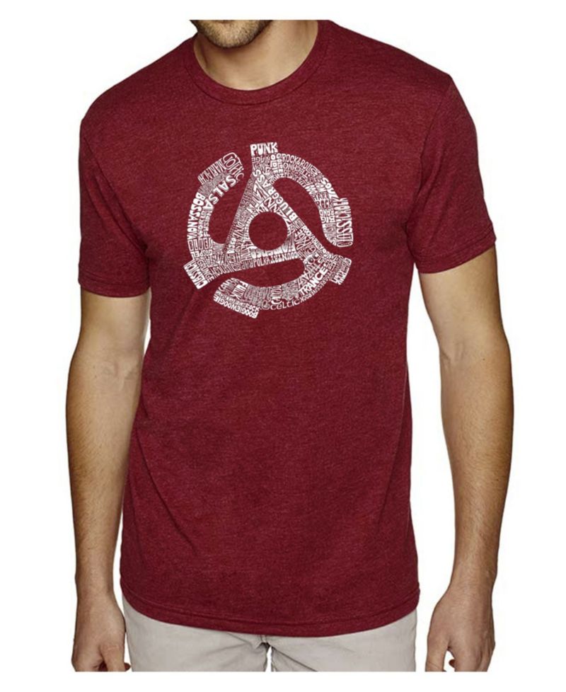 Men's Cotton/Poly Blend Word Art T-Shirt - Record Adapter