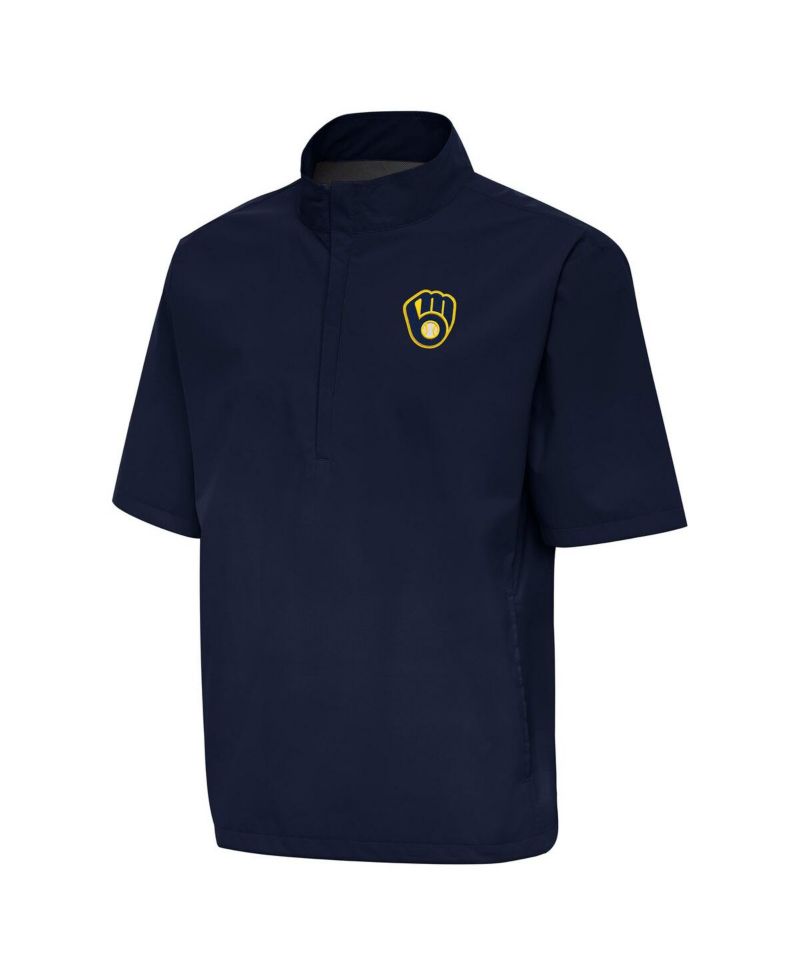 Men's Navy Milwaukee Brewers Brisk Quarter-Zip Wind Shirt