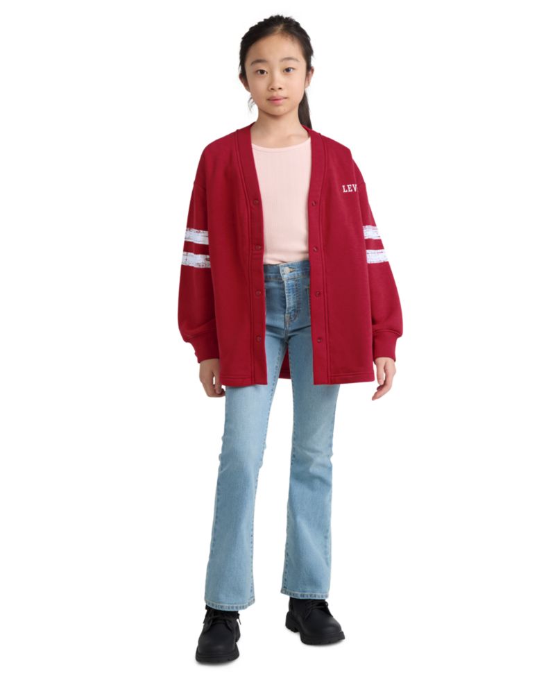 Girls 7-16 Varsity Fleece Cardigan