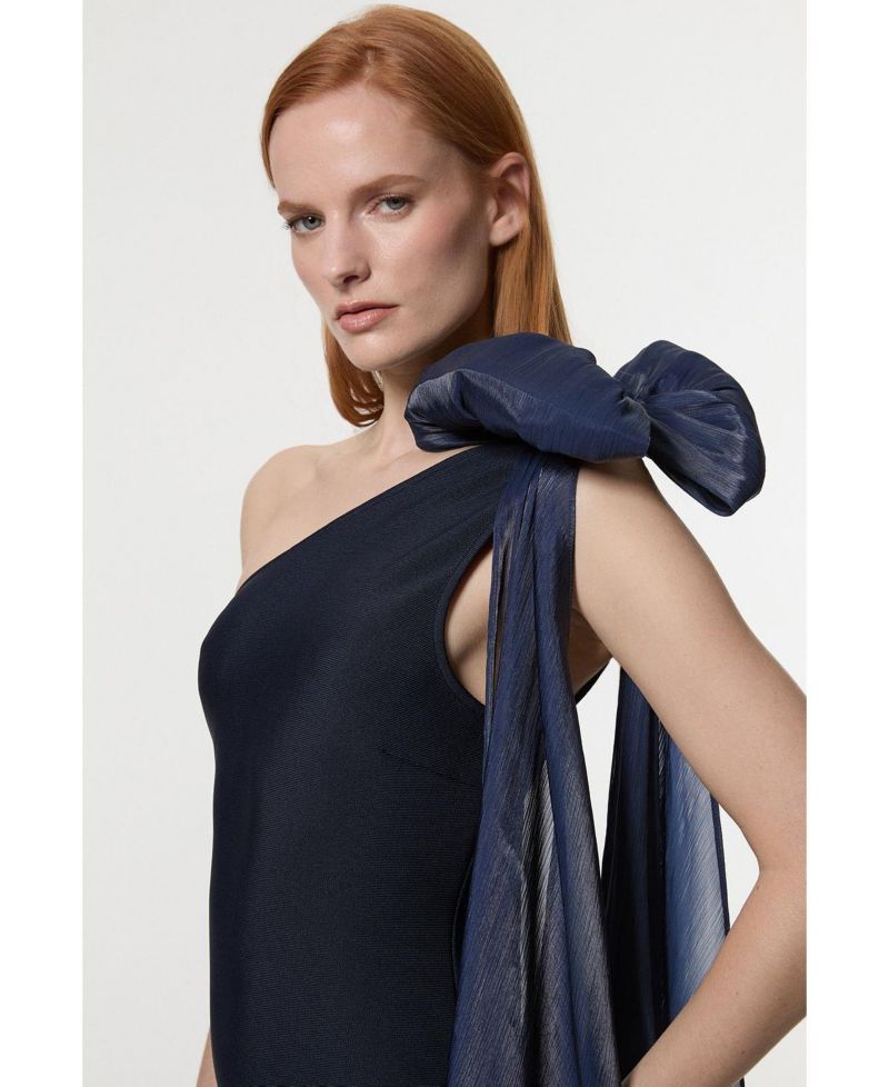 Women's Shoulder Bow Cape Detail Maxi Dress