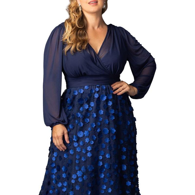 Plus Size Blossoming Beauty Mesh Evening Gown