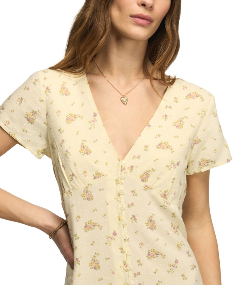 Women's Printed V-Neck Mini Slip Dress