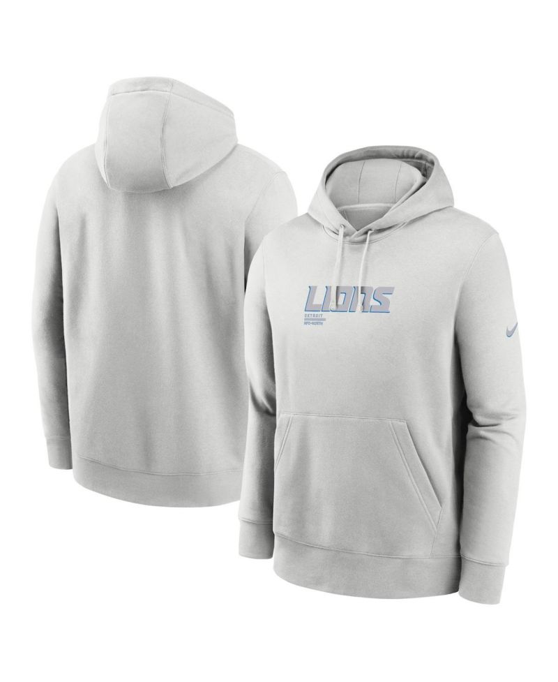 Nike Men's Gray Detroit Lions Edge Pack French Terry Club Pullover Hoodie