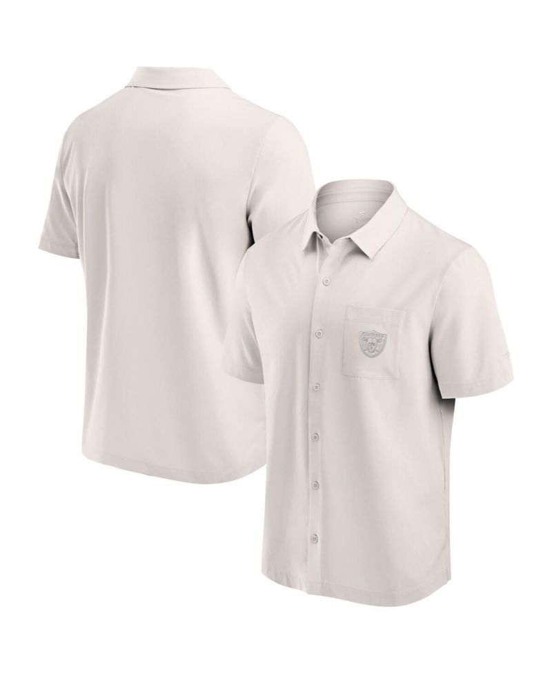 Men's Cream Las Vegas Raiders Front Office Button-Up Shirt