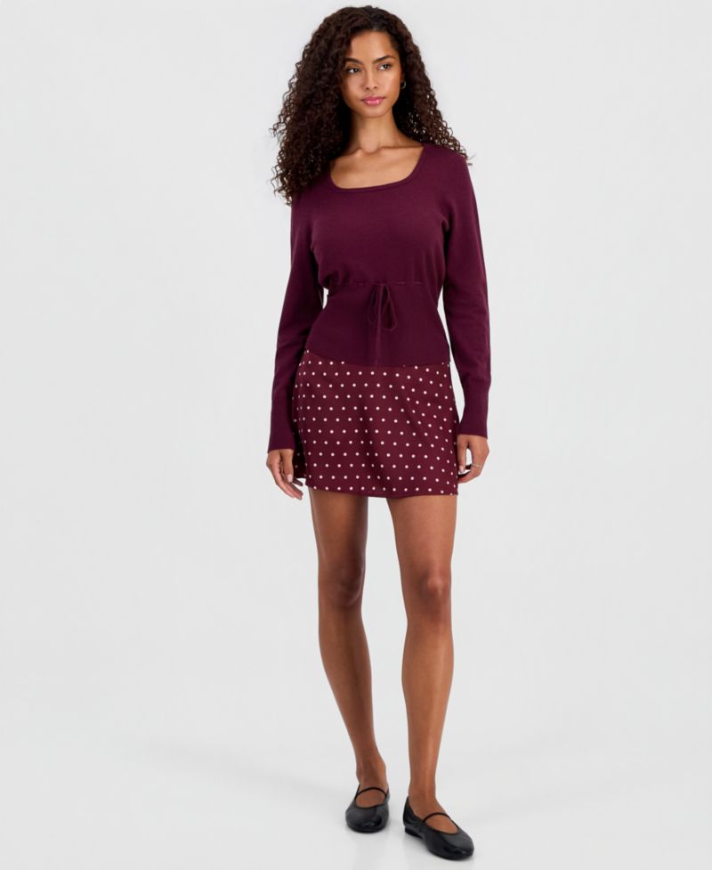 Juniors' Polka Dot Micro Mini Skort