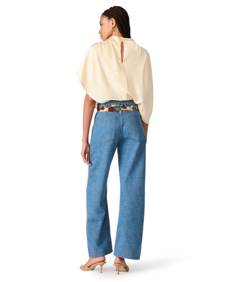 Women's The Sydnee Floral Non-Stretch Wide-Leg Jeans