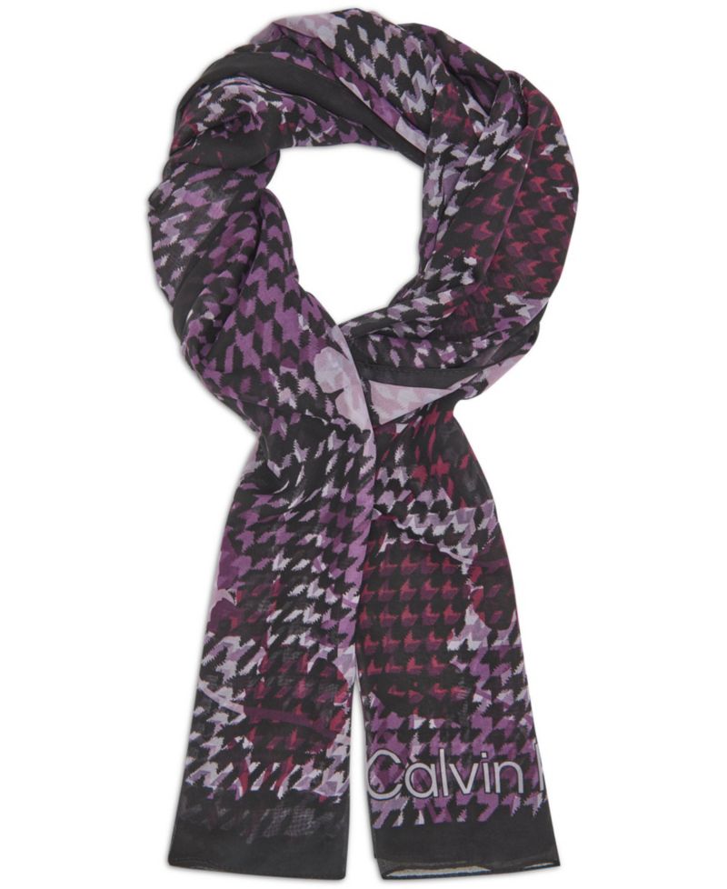 Women's Palm Leaf Chiffon Scarf
