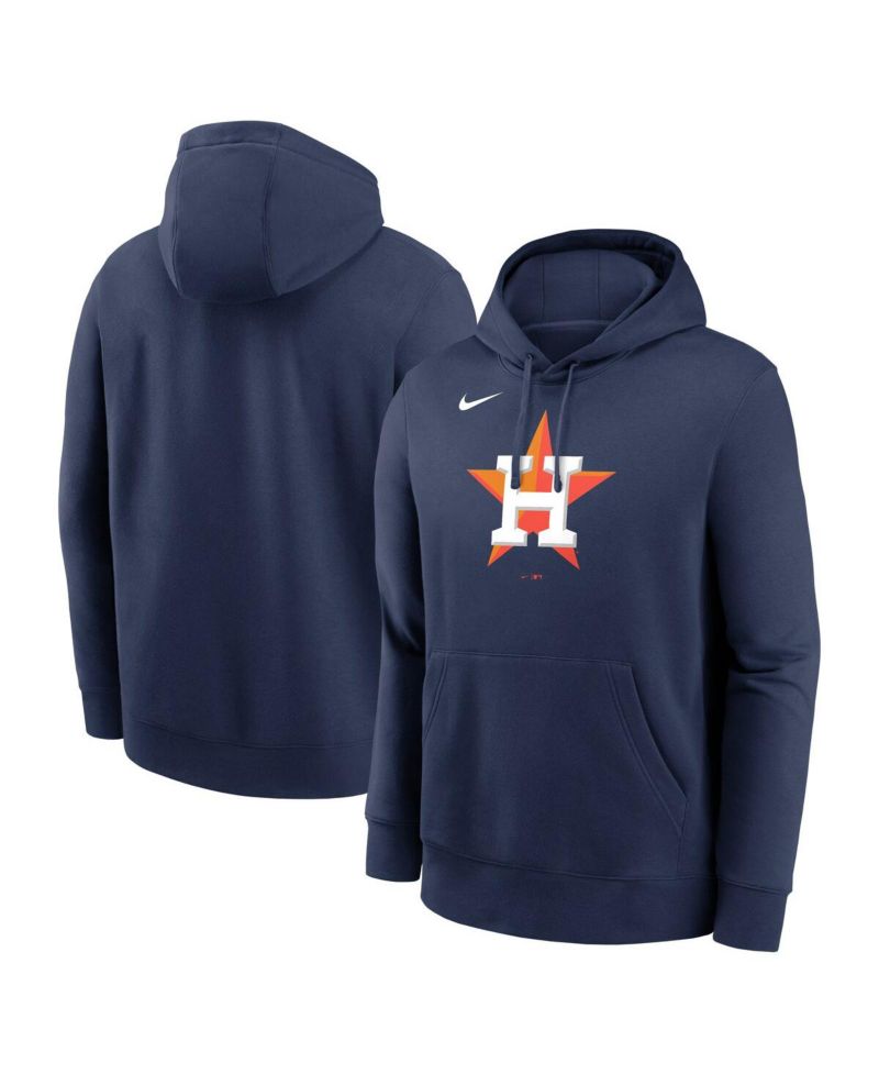 Men's Navy Houston Astros Logo Club Fleece Pullover Hoodie