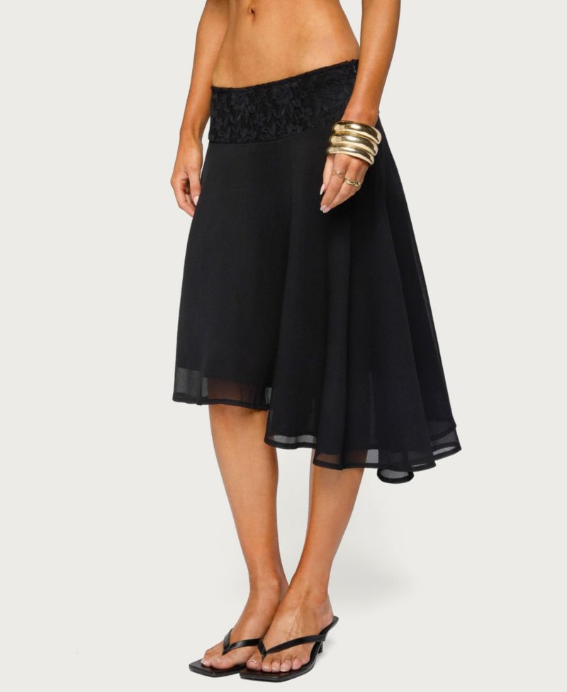 Women's Evia Lacey Asymmetric Midi Skirt