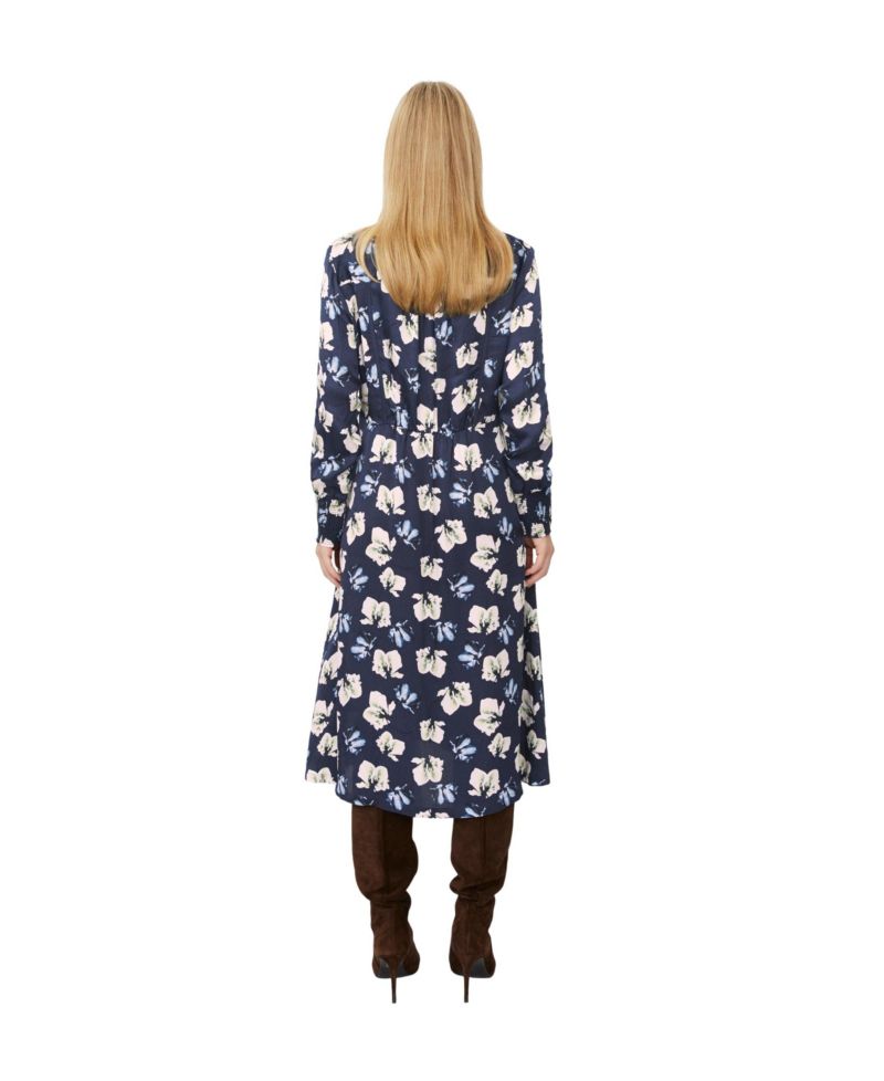 Women's Manolivienne Floral-Print Long-Sleeve Button-Front Midi Dress