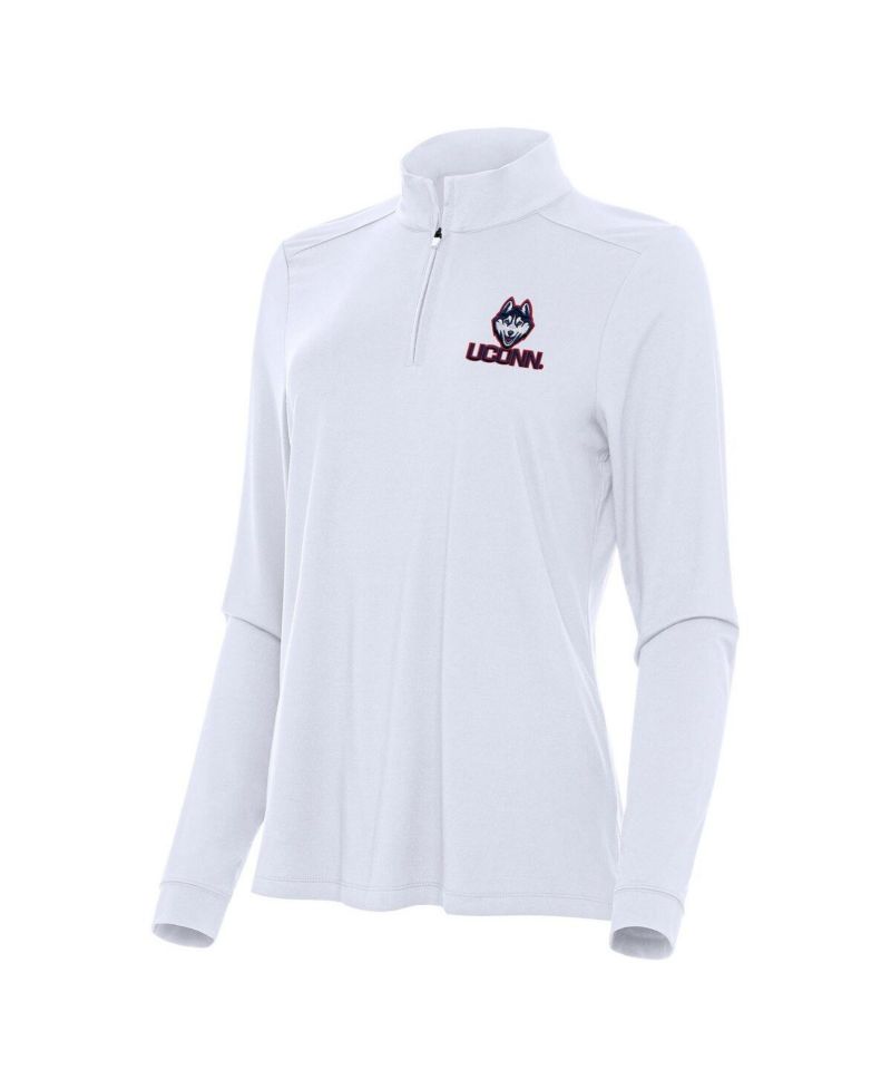 Women's White UConn Huskies Intent Quarter-Zip