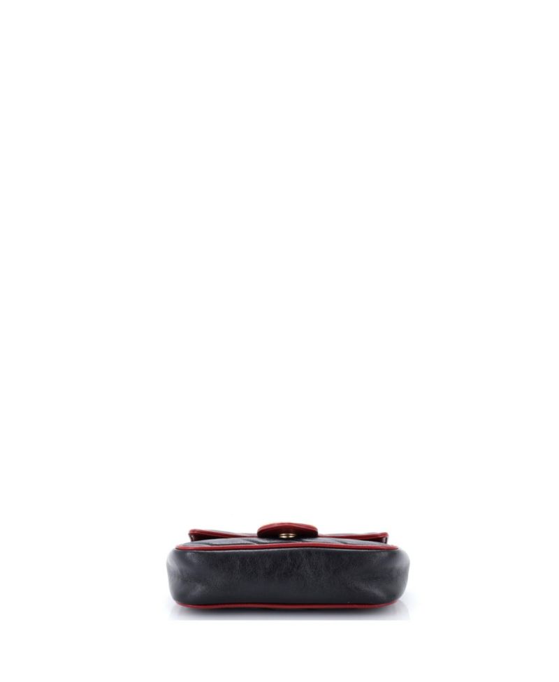 Super Mini GG Marmont Flap Bag Diagonal Quilted Leather