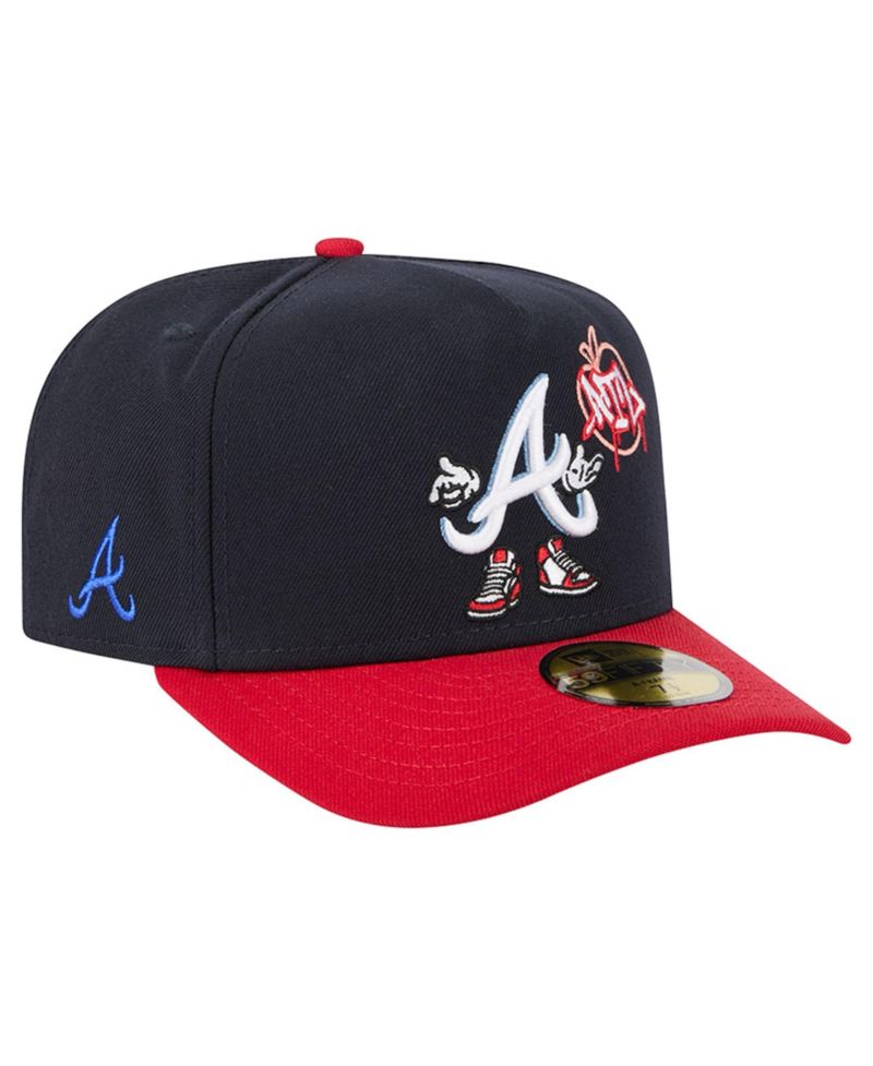 Men's Navy/Red Atlanta Braves Cartoon A-Frame 59FIFTY Fitted Hat