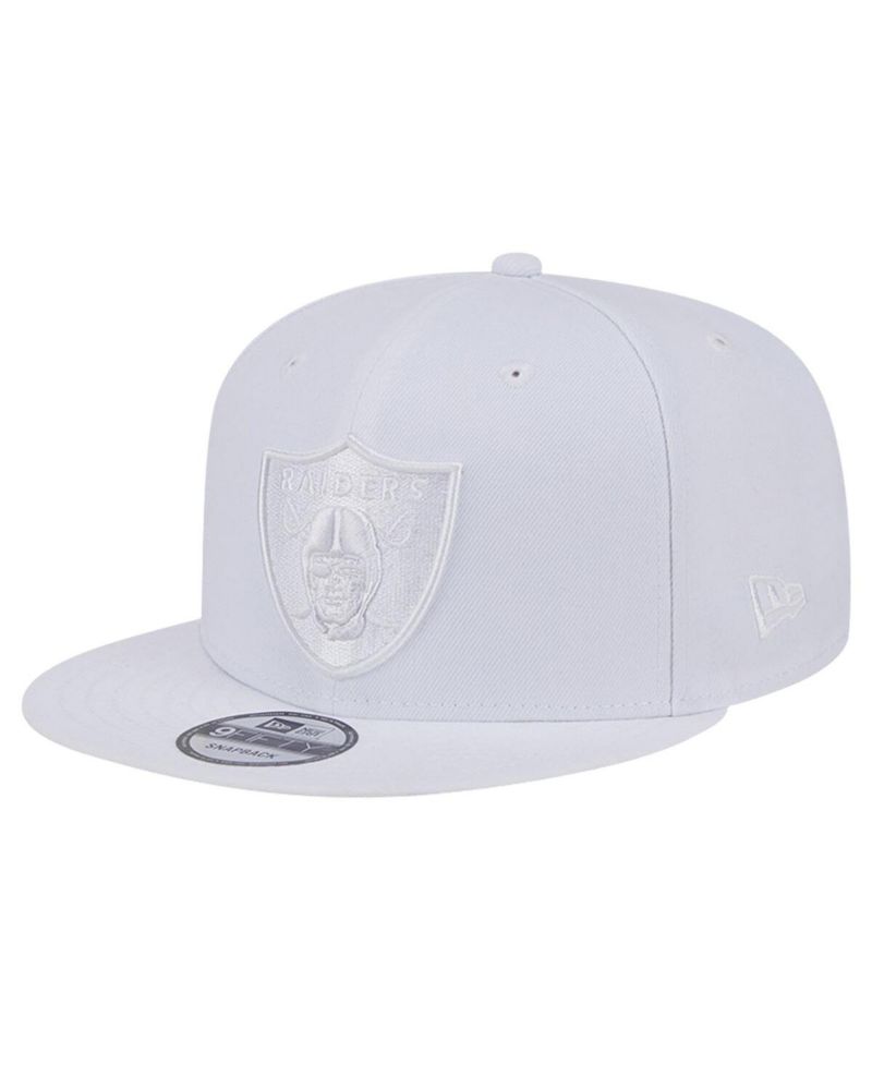 Men's Las Vegas Raiders Main White on White 9FIFTY Snapback Hat