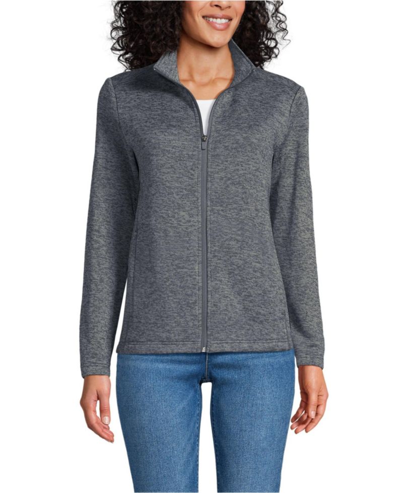 Women's Sweater Fleece Zip Front Jacket