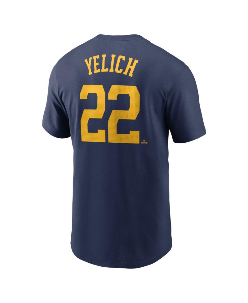 Men's Christian Yelich Navy Milwaukee Brewers Fuse Name & Number T-Shirt