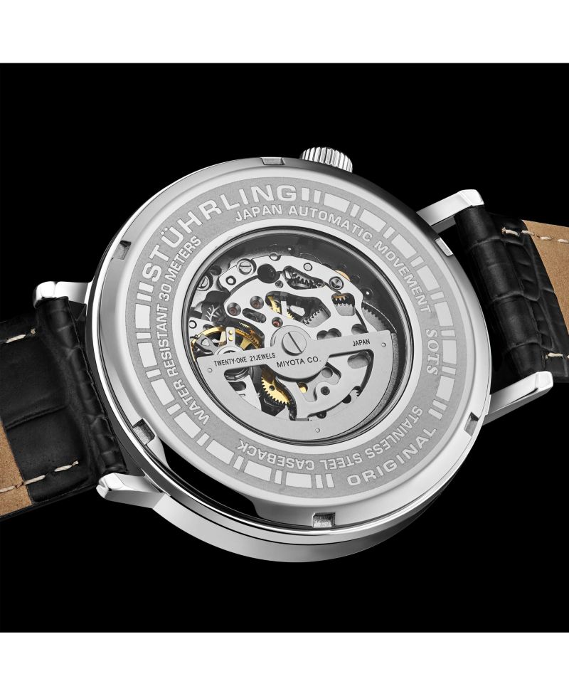Mens 1021 Quasar Skeleton Automatic 42mm Watch