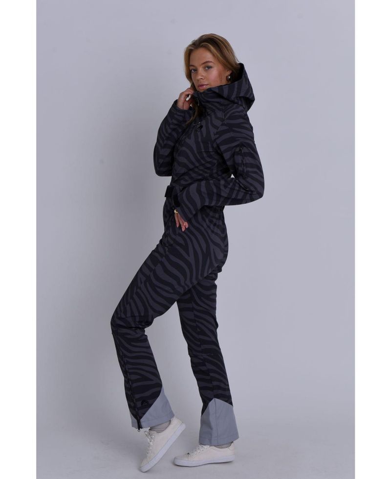 Women's Chic Ski Suit - Black Tiger