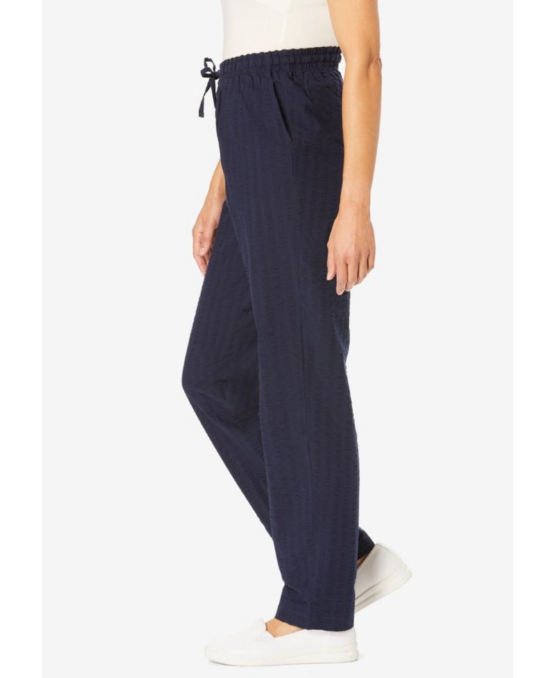 Women's Within Tall Seersucker Pull-on Elastic-Waist Pants