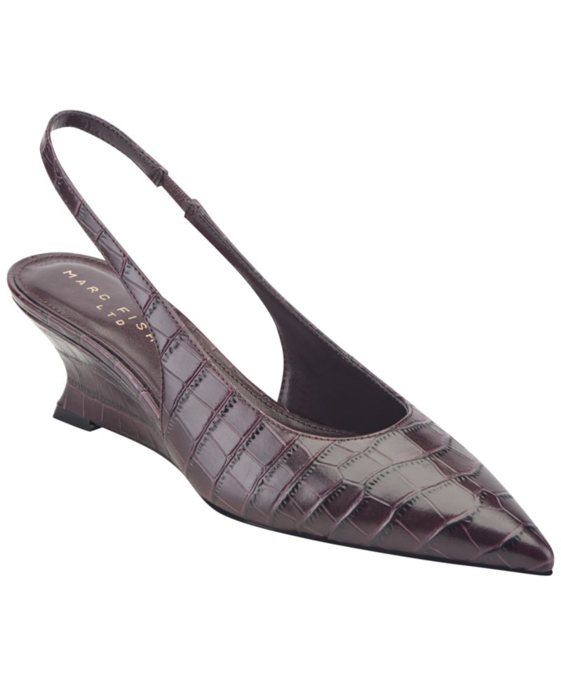 Women's Taten Leather Slingback Wedge Pumps